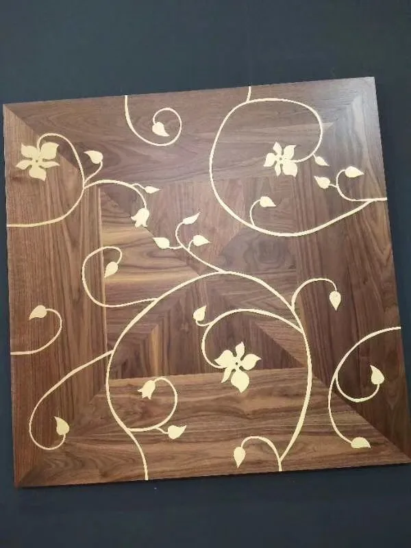 Good Design Wood Flooring Marquetry Wood Inlay Stainless Steel Patterns