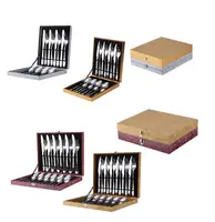 

High Quality Spoon Knife Fork 24pcs Stainless Steel Cutlery Set With Wooden Box