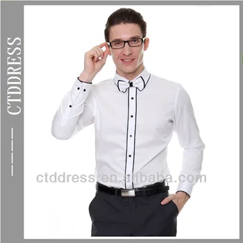 White Slim Fit Style Fashion Mens Wear 100% Cotton Mens Custom Shirt ...