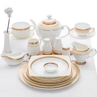 

Guangzhou Wholesale Hotel Gold Plated Bone China Dinnerware Dinner Sets/