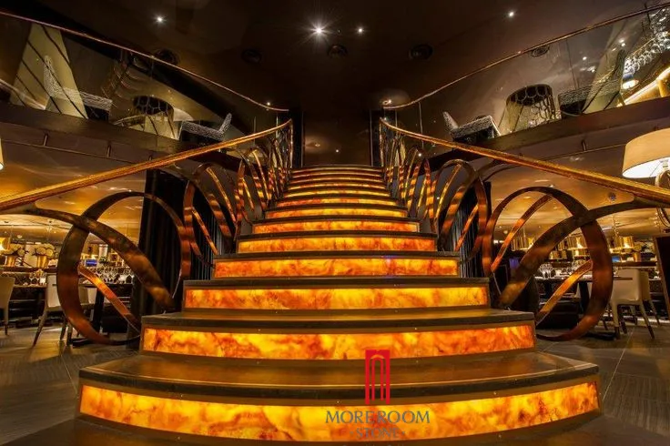 
Yellow onyx stone tile with LED light background wall decoration 