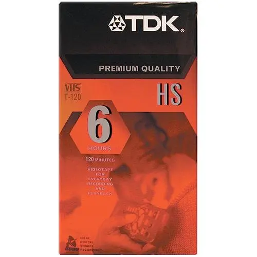 TDK Premium Quality HS VHS Tapes 6-Pack T-120