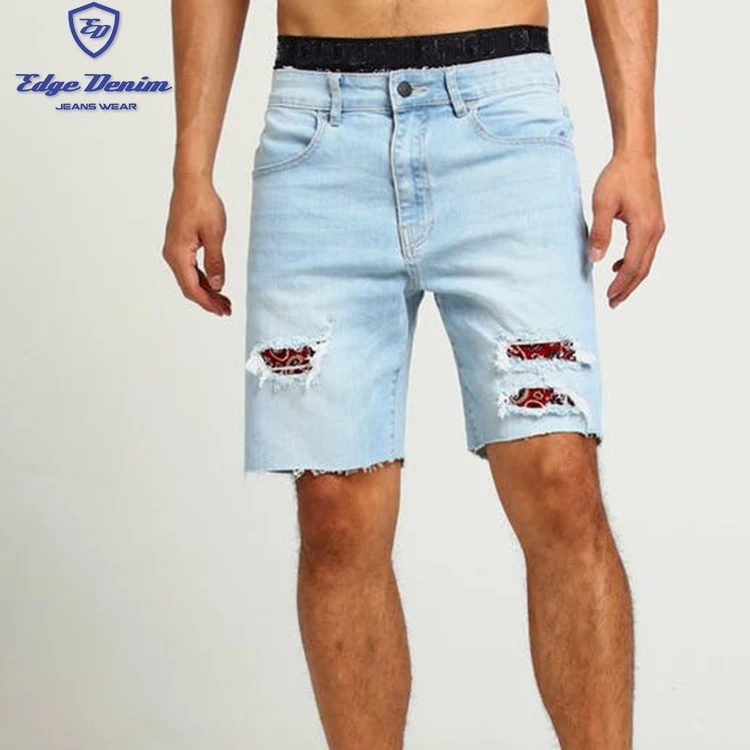 red destroyed shorts