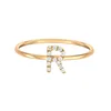 925 Sterling Silver Diamond Initial Ring Stackable Letter Ring For Mother Gift Girls Jewelry Charm