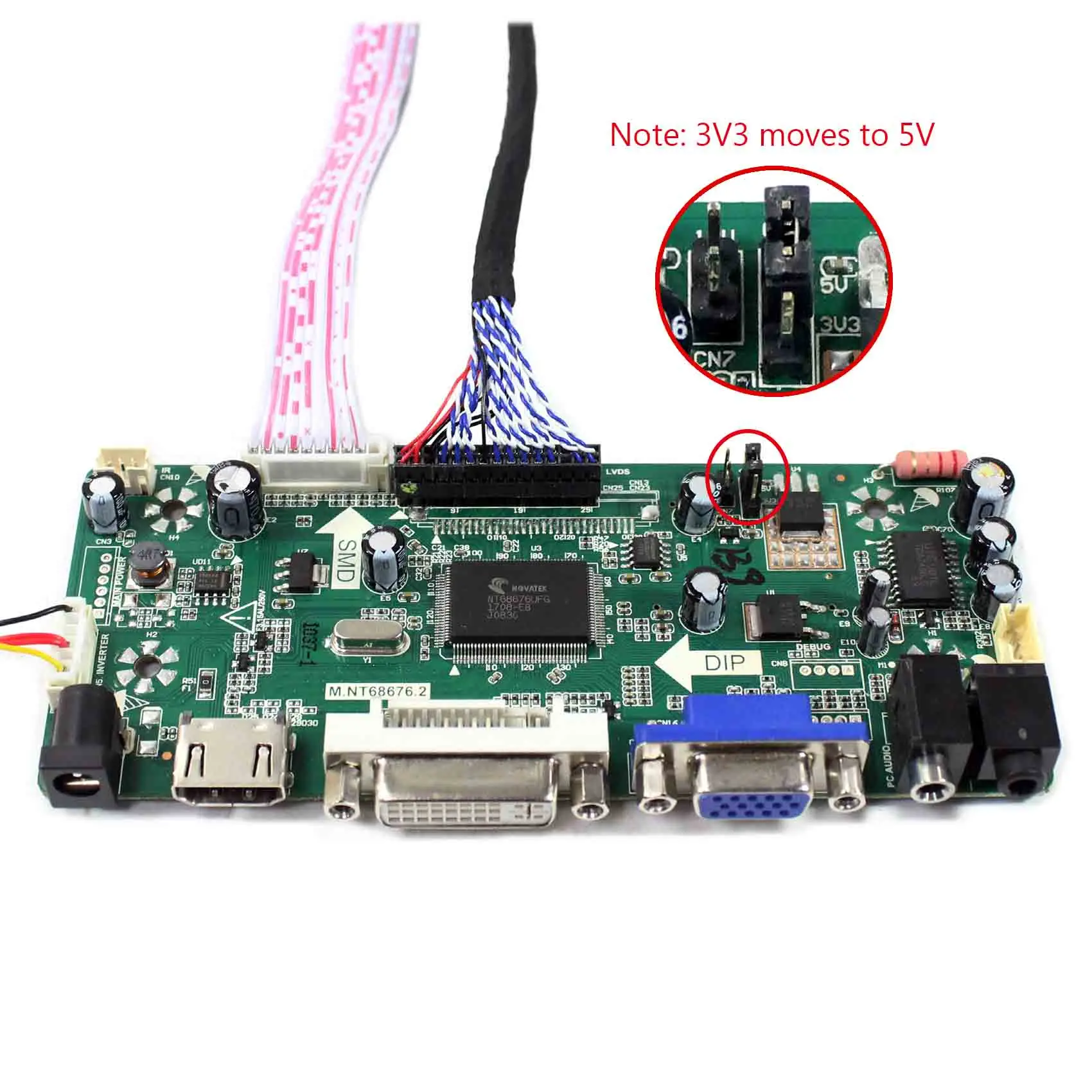 Hdmi Dvi Vga Audio Lcd Controller Board M Nt A For