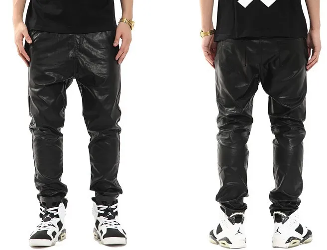 leather joggers mens