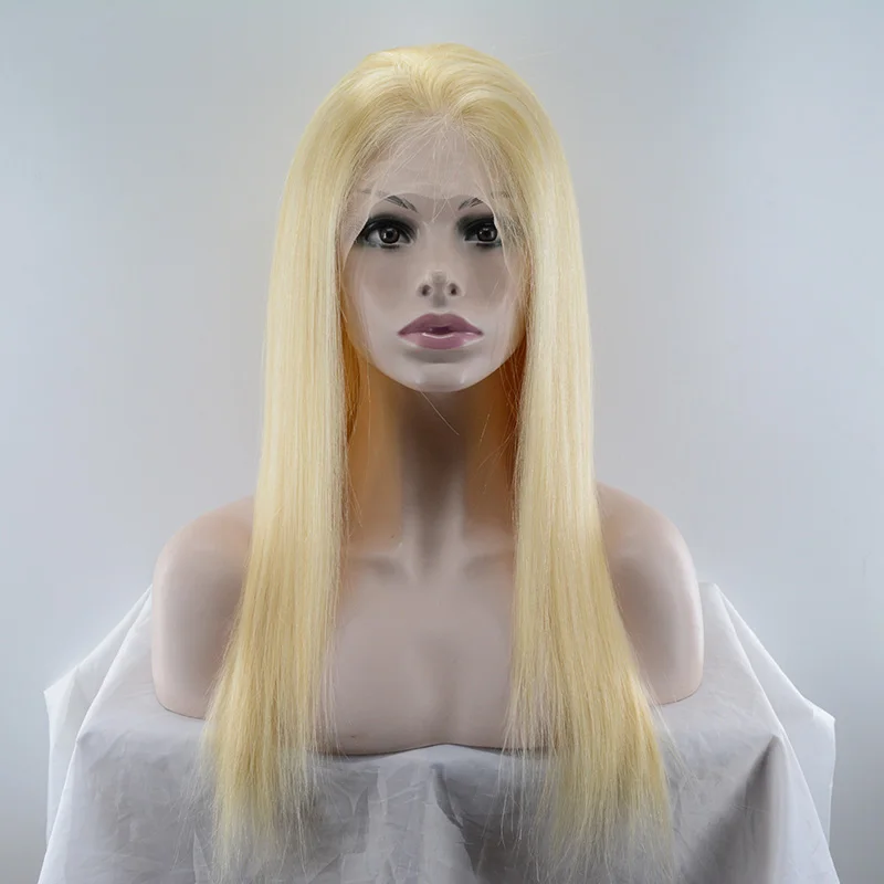 

9A Grade Brazilian Full Lace Wig 613 Blonde Front lace wig human hair silky straight for women, N/a