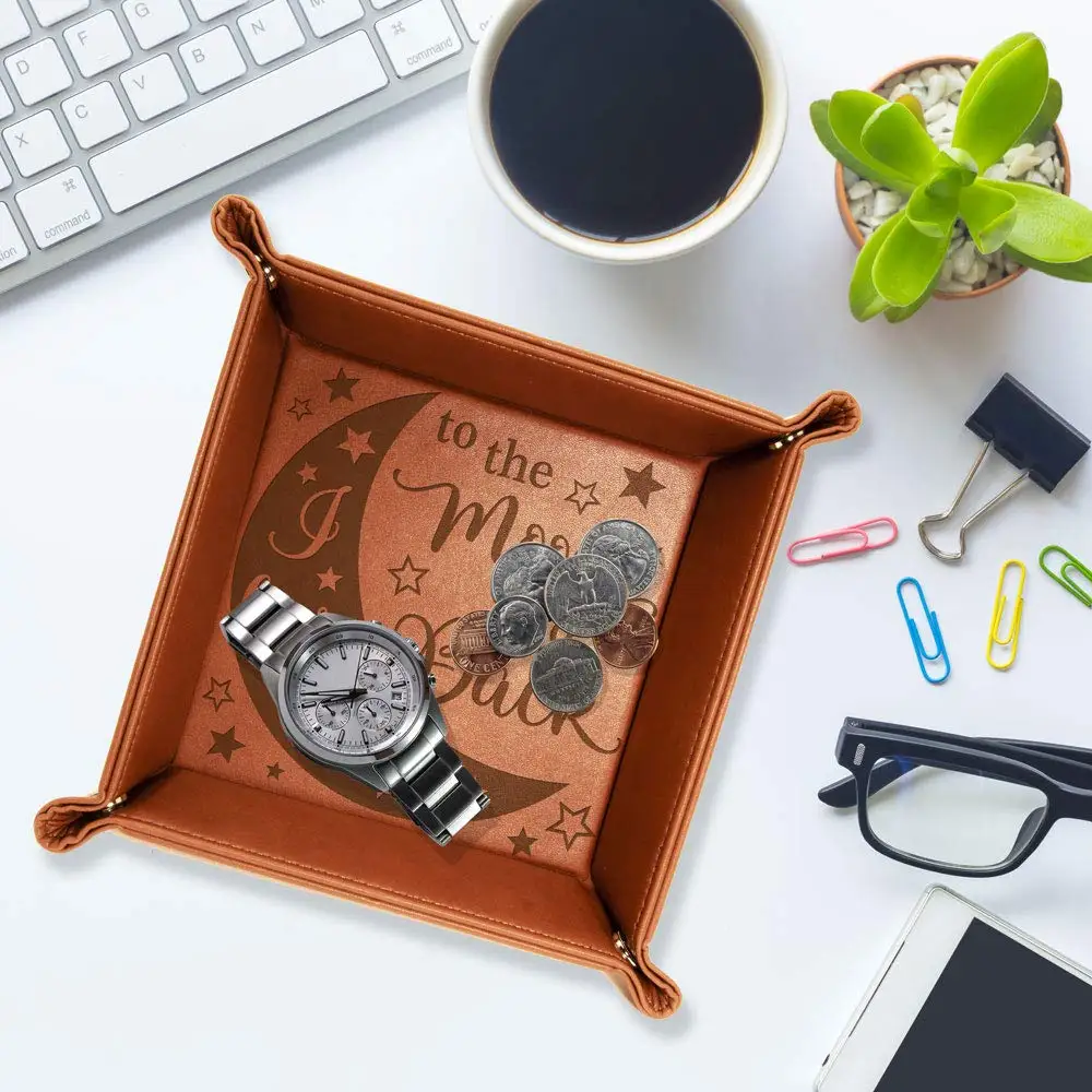 

PU Leather Catchall Valet Tray