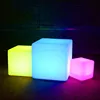 Elegant power Garden Seater Night illuminated Portable Plastic LED Cube Stool For Outdoor