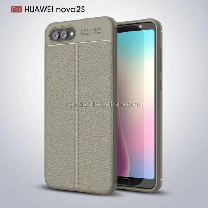 Hot Sell Litchi pattern Soft Tpu case for Huawei Nova 2S Cover
