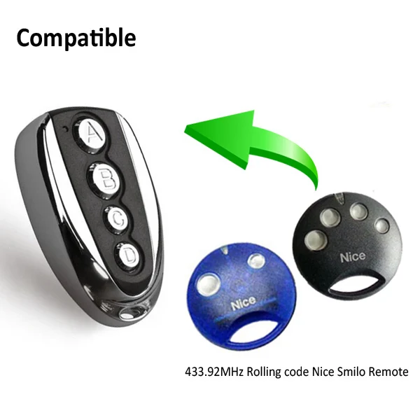 

compatible with Nice Smilo wireless rolling code remote control AG002-X 433mhz rolling code, N/a