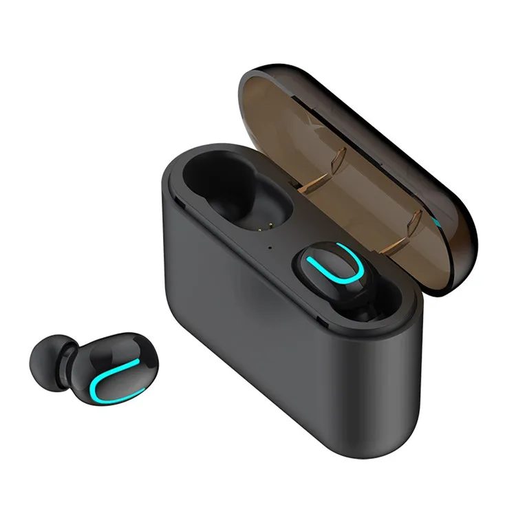 

2019 Amazon Top sale Q32 TWS 5.0 Wireless Headphones Blue tooth Handsfree Stereo Earphone with 1500mAh Mobile Charging Case, Black;white