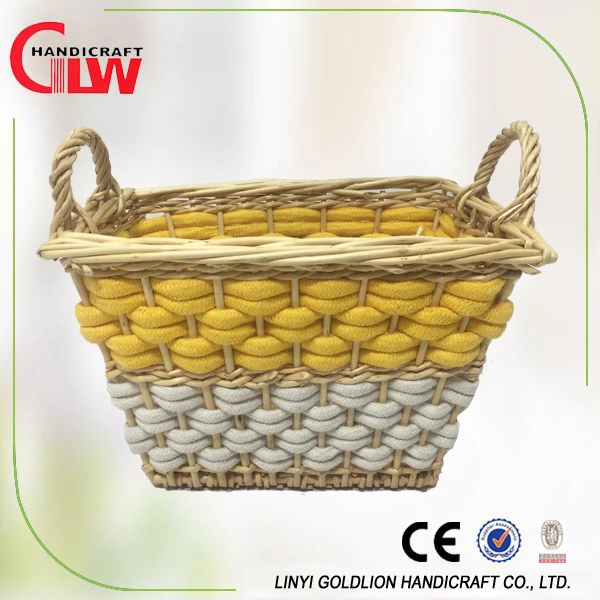 Handmade Bulk Wicker Basket Wholesaler Plastic Lined Wicker Basket