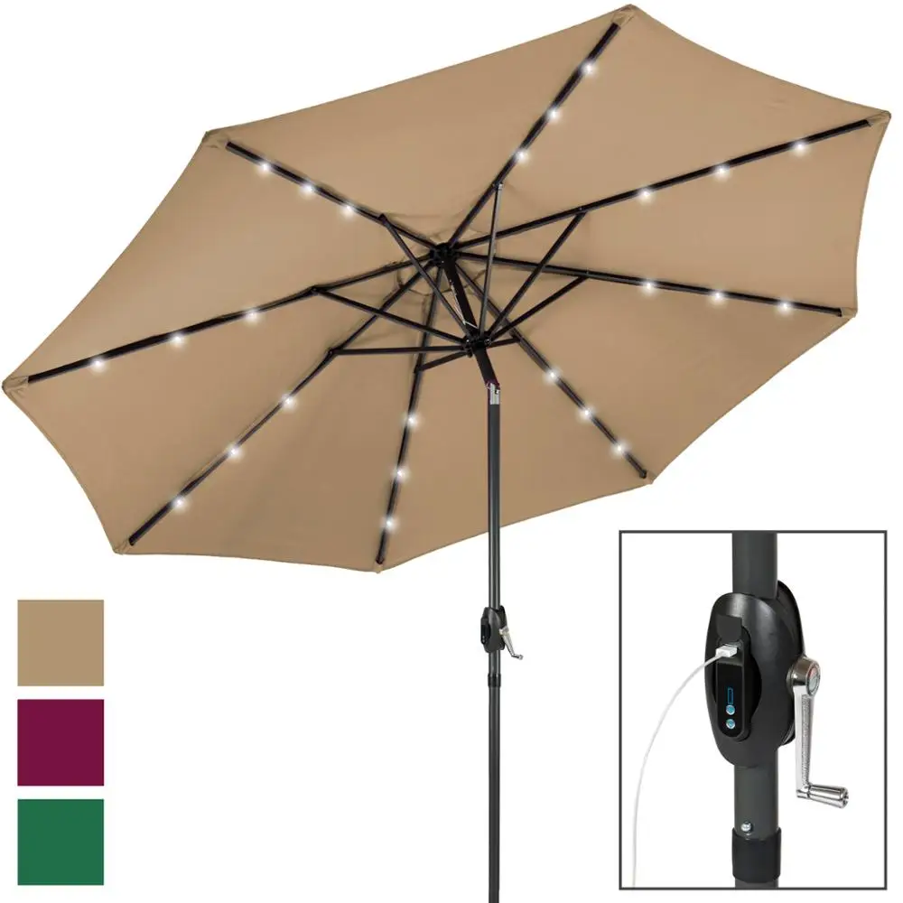 Solar Powered Patio & Beach Umbrella With Usb Ports Buy Usb Umbrella,Solar Patio Product on