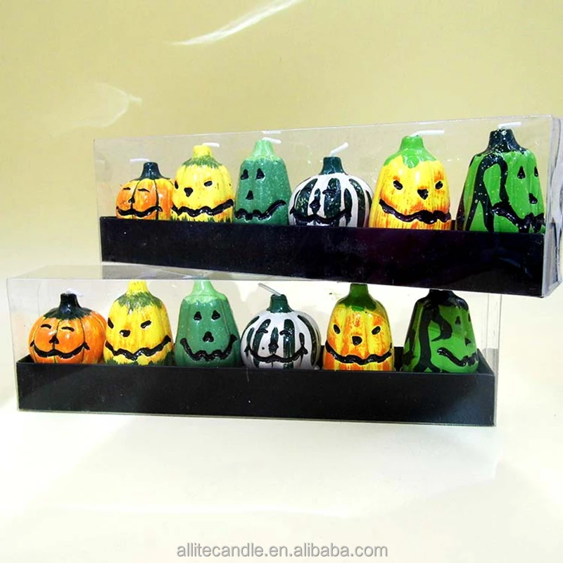 
Carved Decoration Pumpkin Shaped Halloween Candles 