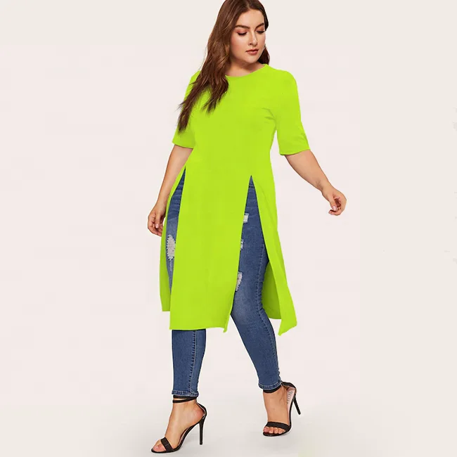 neon green t shirt dress