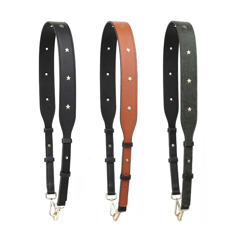 

Meetee B-S044 Wide Shoulder Accessories Diagonal Adjust Star Studs Long Bag Straps for Massager Bag, Colorful