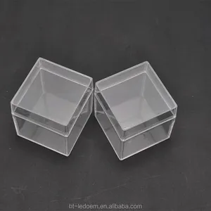 Image of 5*5*5cm Wedding square shape Clear hard plastic candy box with cover (1lot=100pcs)