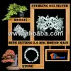RS-0447 : Sterling 925 Silver Ring Setting 2.0 mm. Round Main Stone