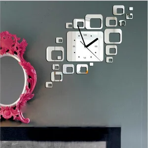 Image of Hot Sale Attractive Home Goods Gifts Living Room Decorative Modern Mirror Sticker Clock