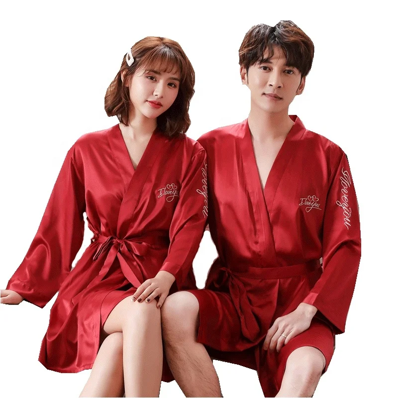 Shorts Sleep 2x Men Kimono Bathrobe Silk Satin Pajama Set Sleepwear Night Gown