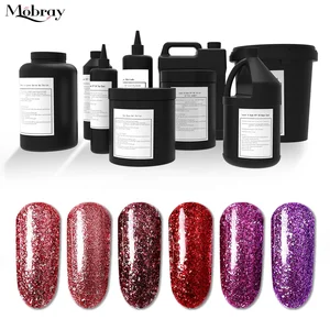 Mobray no moq nail art platinum nail polish gel 1kg uv nail glitter gel polish