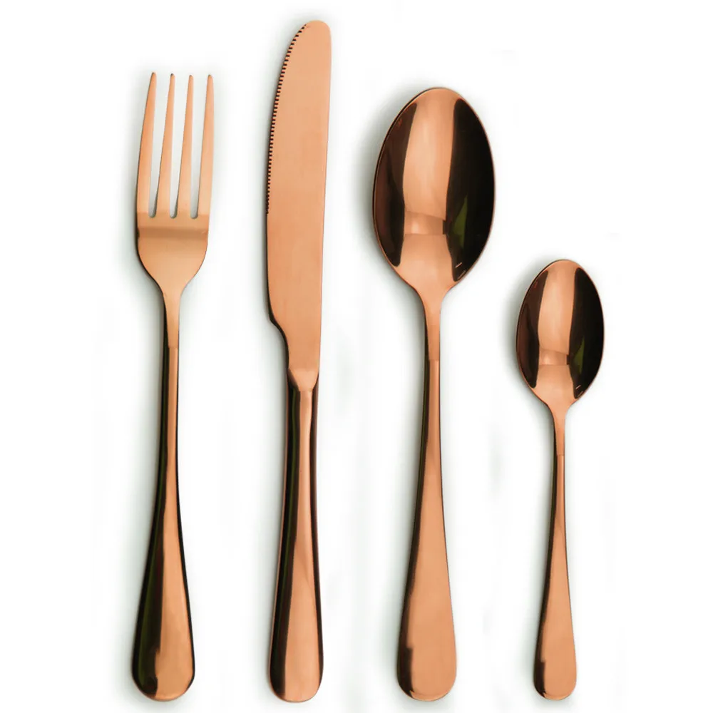 Titanium Copper Stainless Steel Flatware Set,Gold Copper Cutlery Buy