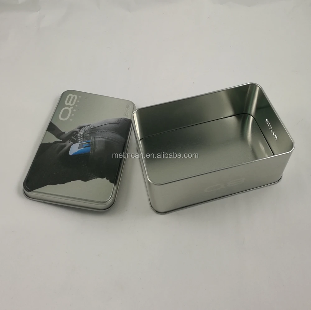 small rectangular tins