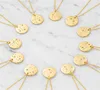 Latest Design Gold Plated Ladies Girls Crystal Astrology Horoscope Zodiac Coin Necklace Provide Custom
