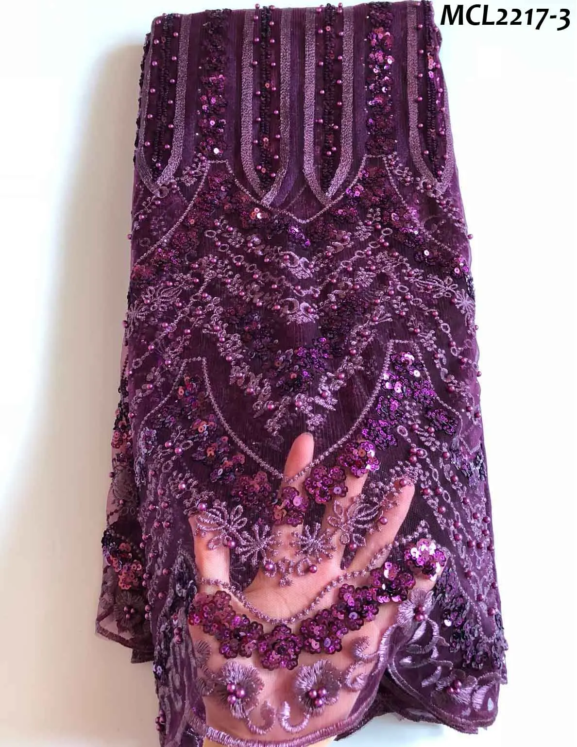 

Embroidered beaded stone applique turkey sequins lace fabric top sale french sequins lace fabrics