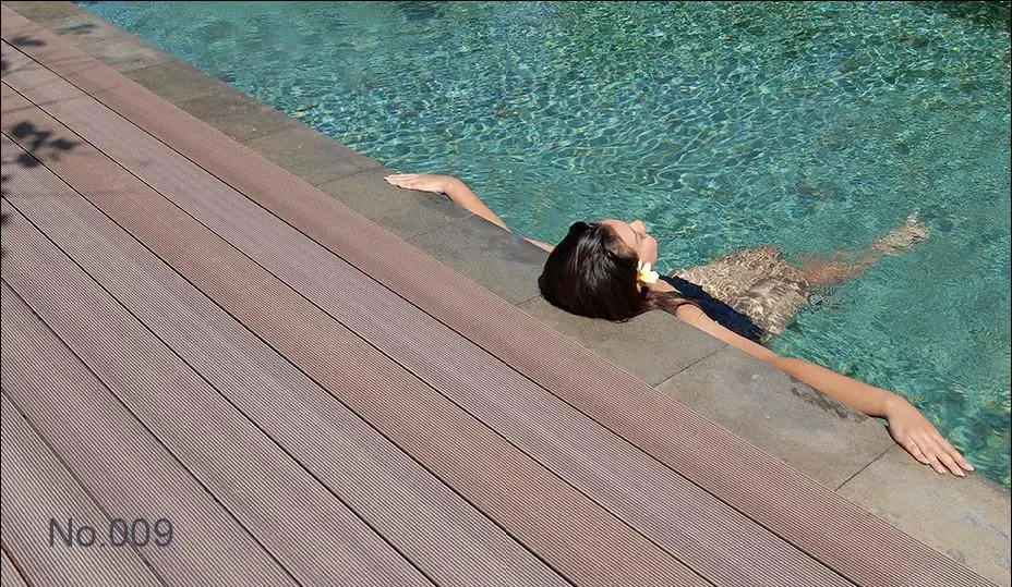 
Vyokewood WPC Wood Plastic Composite Decking Oak Solid Wood Flooring Looks Like Wood Flooring for Swimming Pool 