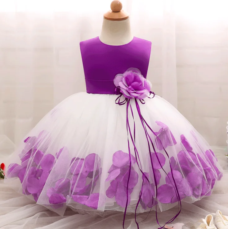 

Hot sale sleeveless flower baby girls party wear dress for  DP2102