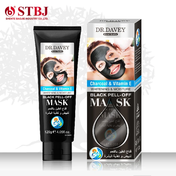 

DR.DAVEY Black Head Remover Facial Mask Deep Pore Cleaner Charcoal Vitamin C and Whitening Skin peel off mask
