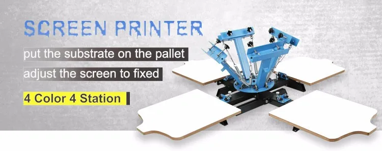 4 color offset printing machine 4 Station Manual Silk Screening Screenprint Press Screen Printing Machine