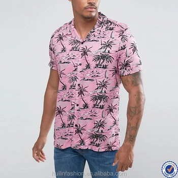 latest shirts for men pictures 100 viscose floral print hawaiian pink floral print