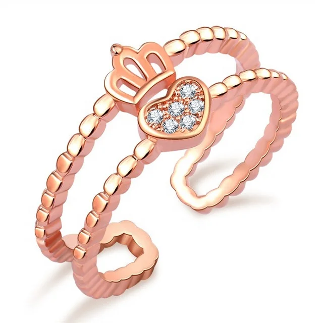 

Classic Opening Adjustable Crown Ring Bride Marriage Engagement Wedding Rings for Women