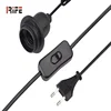 Professional export VDE CE ROHS approval eu power cord salt lamp power cord with on off switch E27 half thread