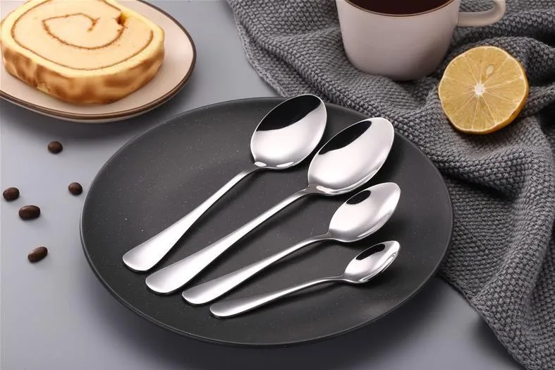 stainless steel flatware silver spoon metal coffee tea spoon set