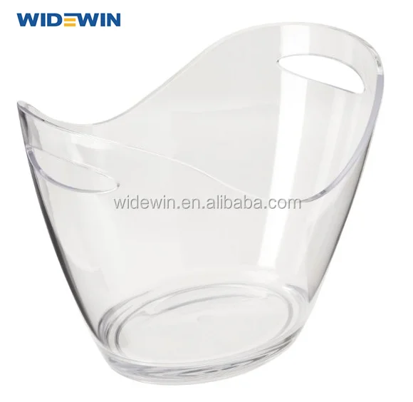 4l 8l Clear Acrylic Ice Bucket Cooler Plastic Ice Bucket With Handles
