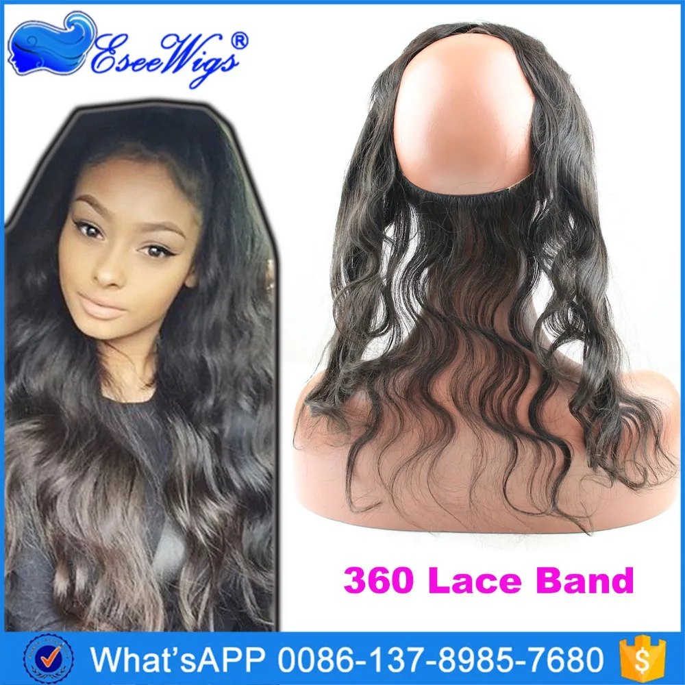 

Eseewigs 2016 New Style 360 Lace Frontal Closure 13X2 13x4 13x6 22x4x2 Back With Adjust Strap Brazilian Hair 360 Lace Band