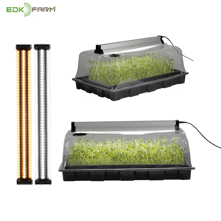 

propagation lights grow mini microgreen hydroponic agriculture plant nursery tray dome set kit seed propagator