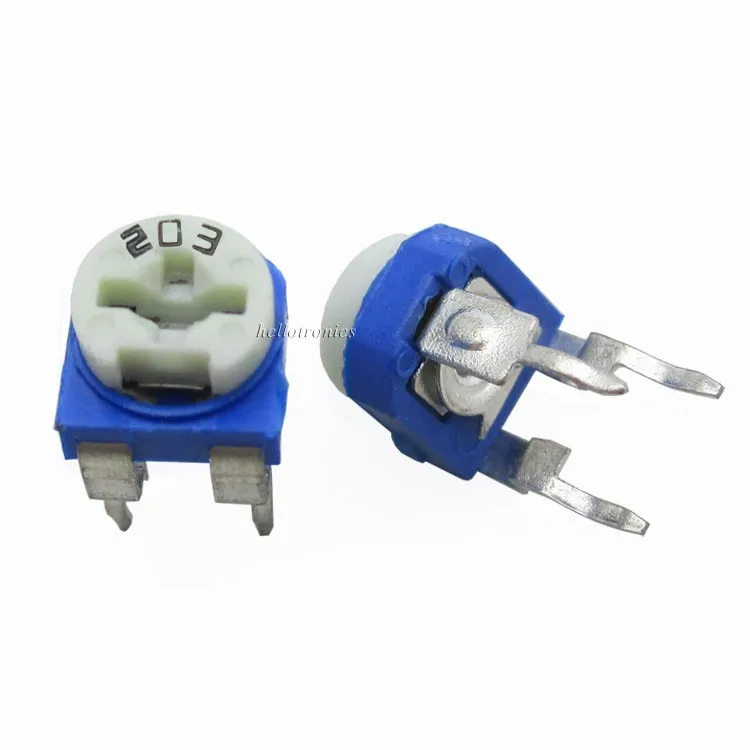 White Blue 20k Ohm Variable Resistor 203 Potentiometer For Breadboard Buy Variable Resistor