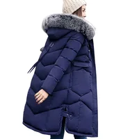 

winter women hooded coat fur collar thicken warm long jacket female plus size 3XL outerwear parka