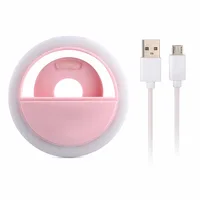 

Rechargeable Battery and White, Black, Pink, Blue Color portable selfie flash LED ring light lamp for mobile phone