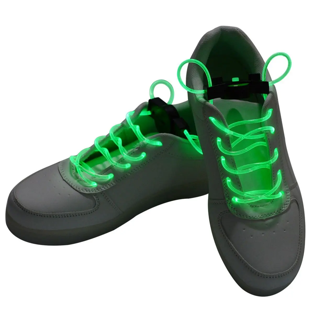 black and green shoelaces
