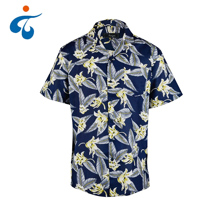 

Made in china cheap comfortable print hawaiian aloha flower shirt men