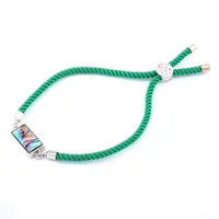 

Stars Forever Adjustable Macrame Cord Chain Abalone Charm braided rope bracelet