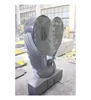 Good Price Factory antique cheap upright headstone Carved Swan and single heart Grey Granite Memorials With 100% Hand Engraving