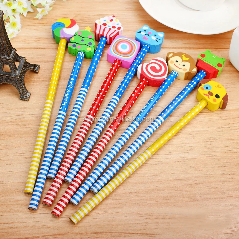 Fancy Cute Cartoon Pencil With Eraser 