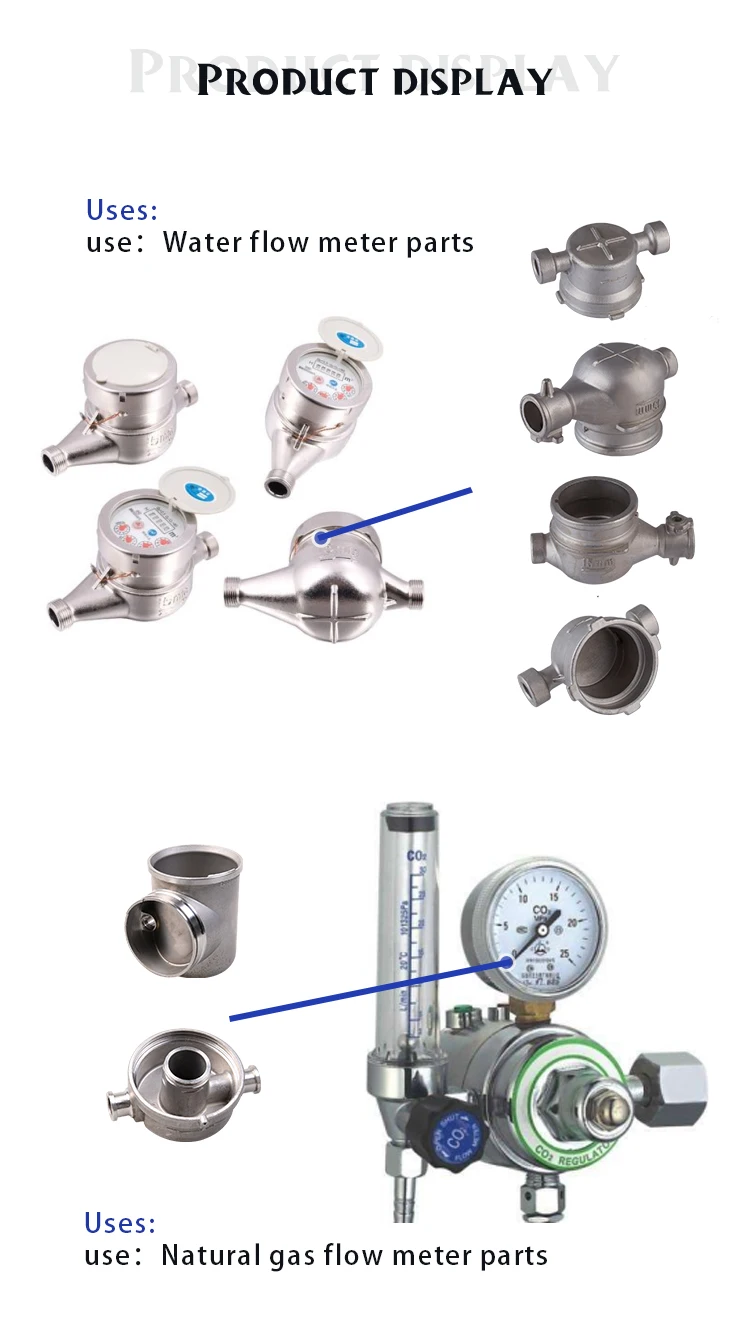 Lost Wax water meter fittings precision steel casting flow meter parts